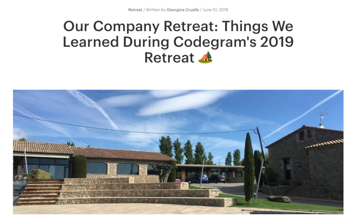 Codegram's 2019 retreat
